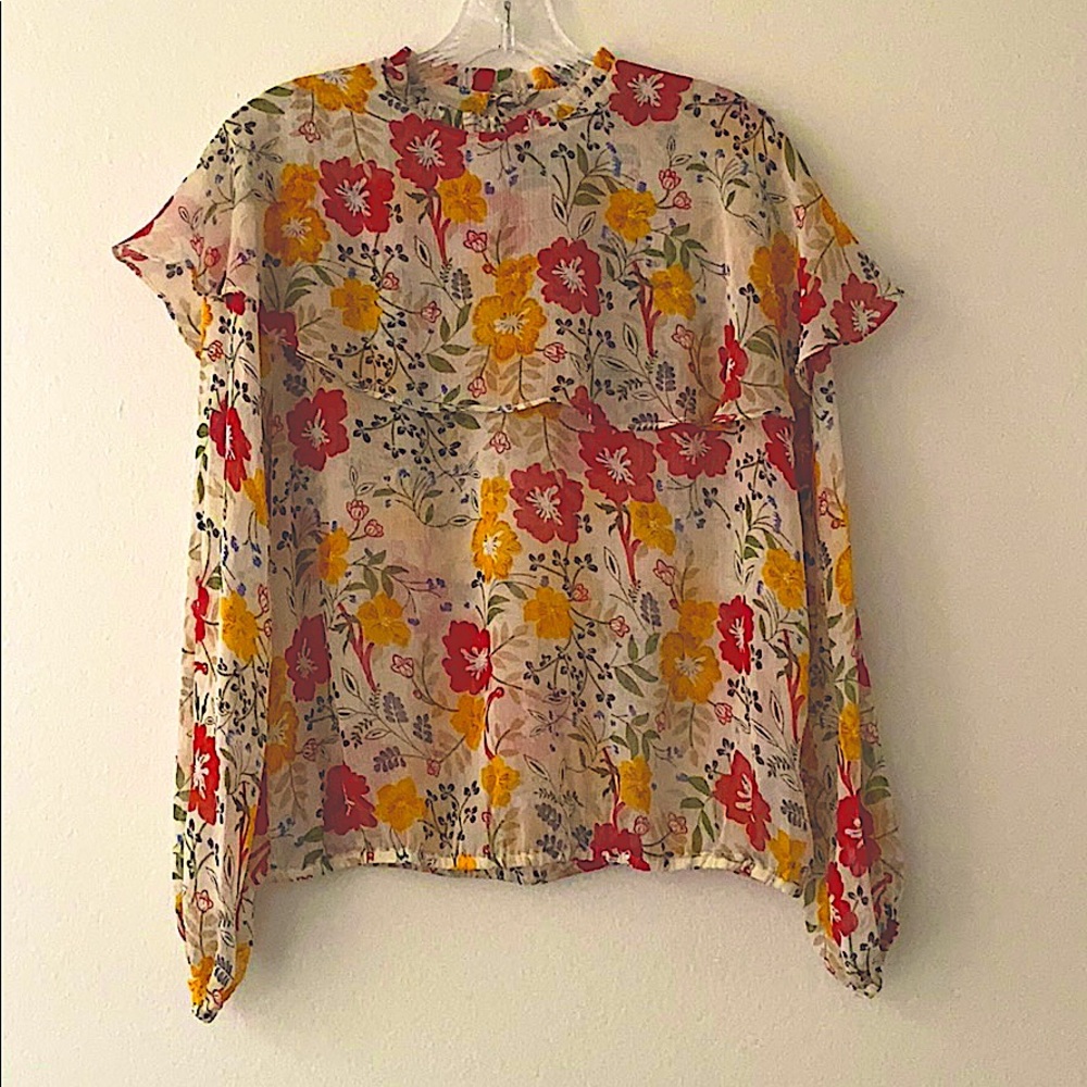 Molly Bracken Premium Sheer Floral Blouse